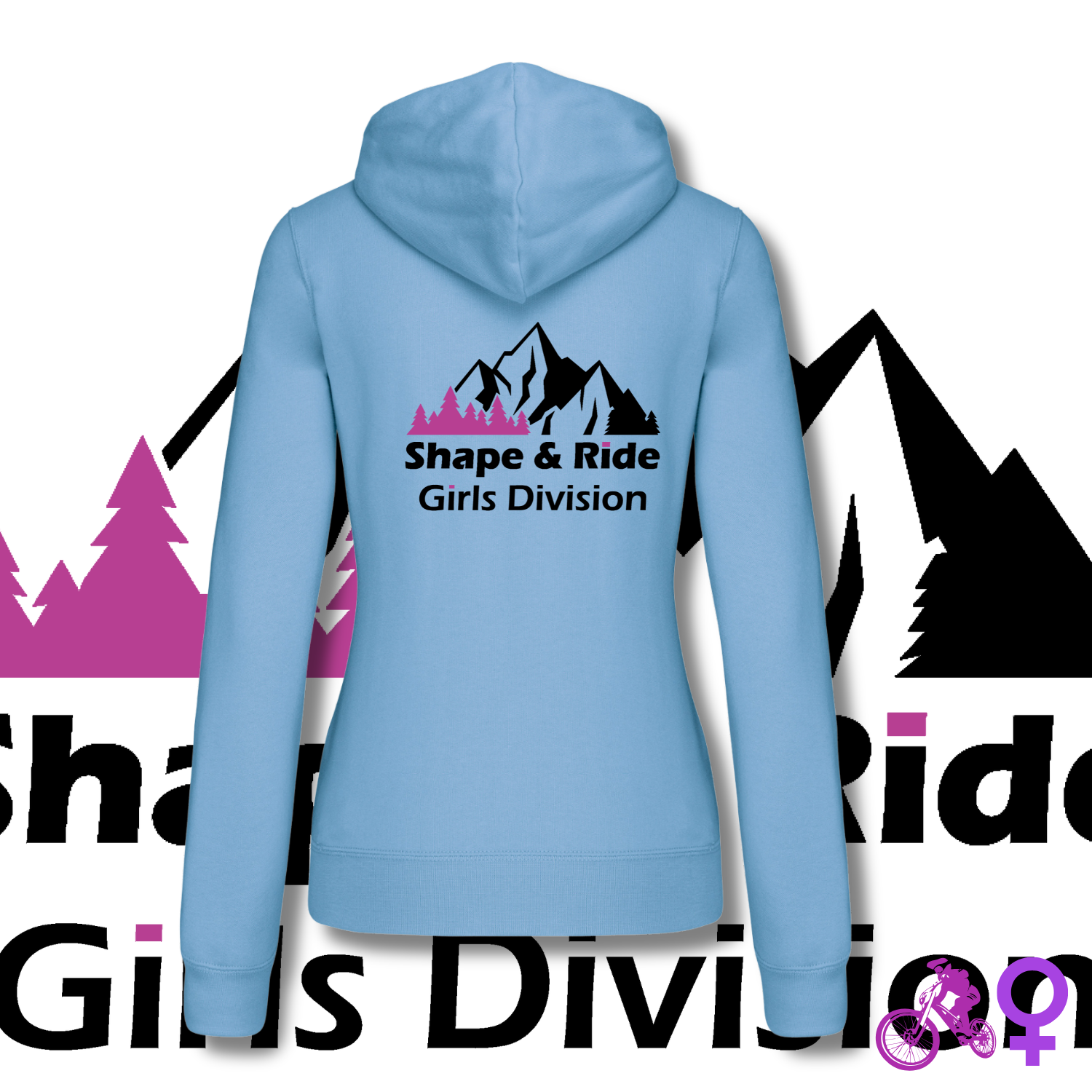 Shape and Ride Hoodie Kapuzenpullover Mädels hellblau