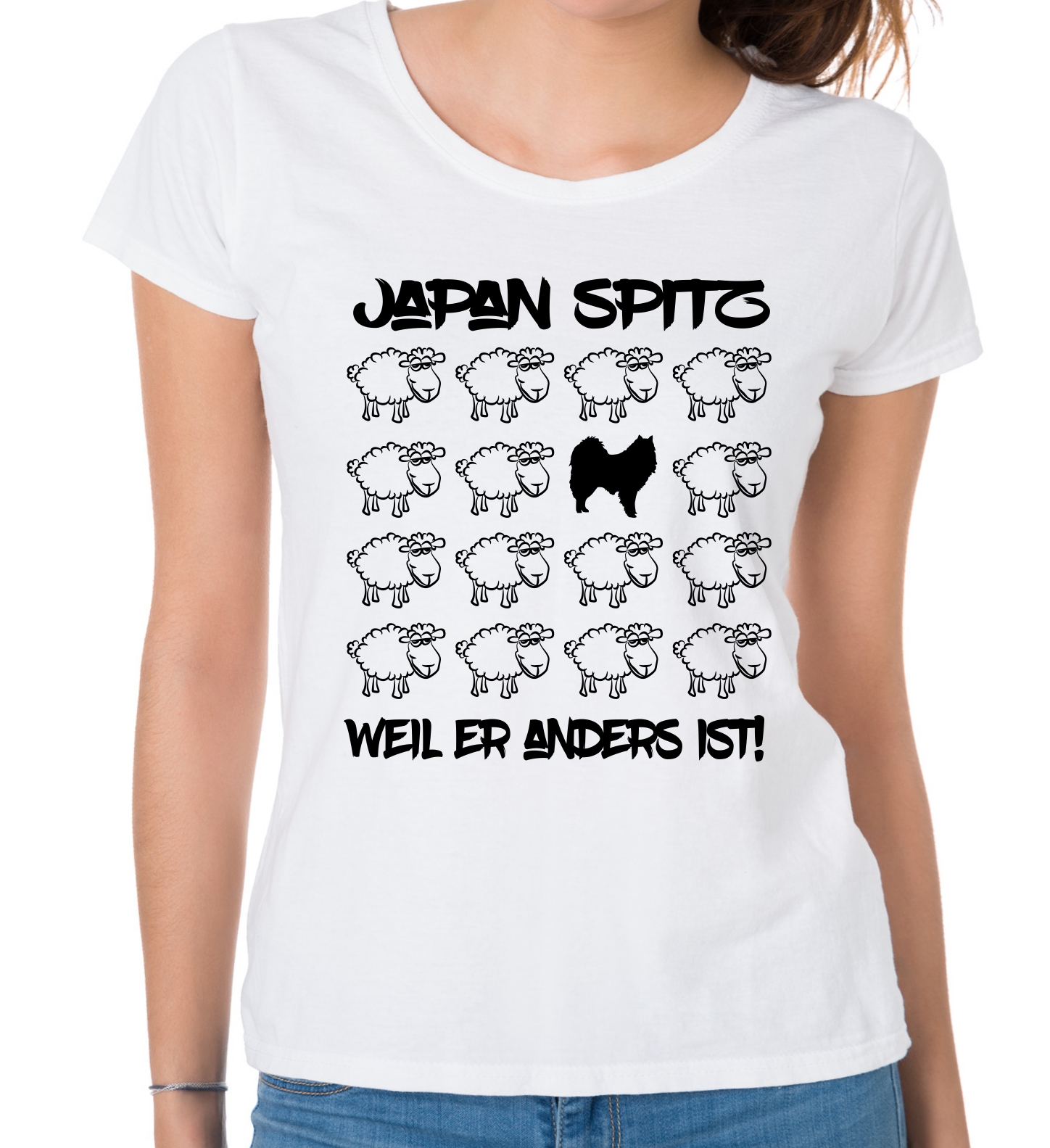 JAPAN SPITZ DAMEN T-SHIRT BLACK SHEEP by SIVIWONDER