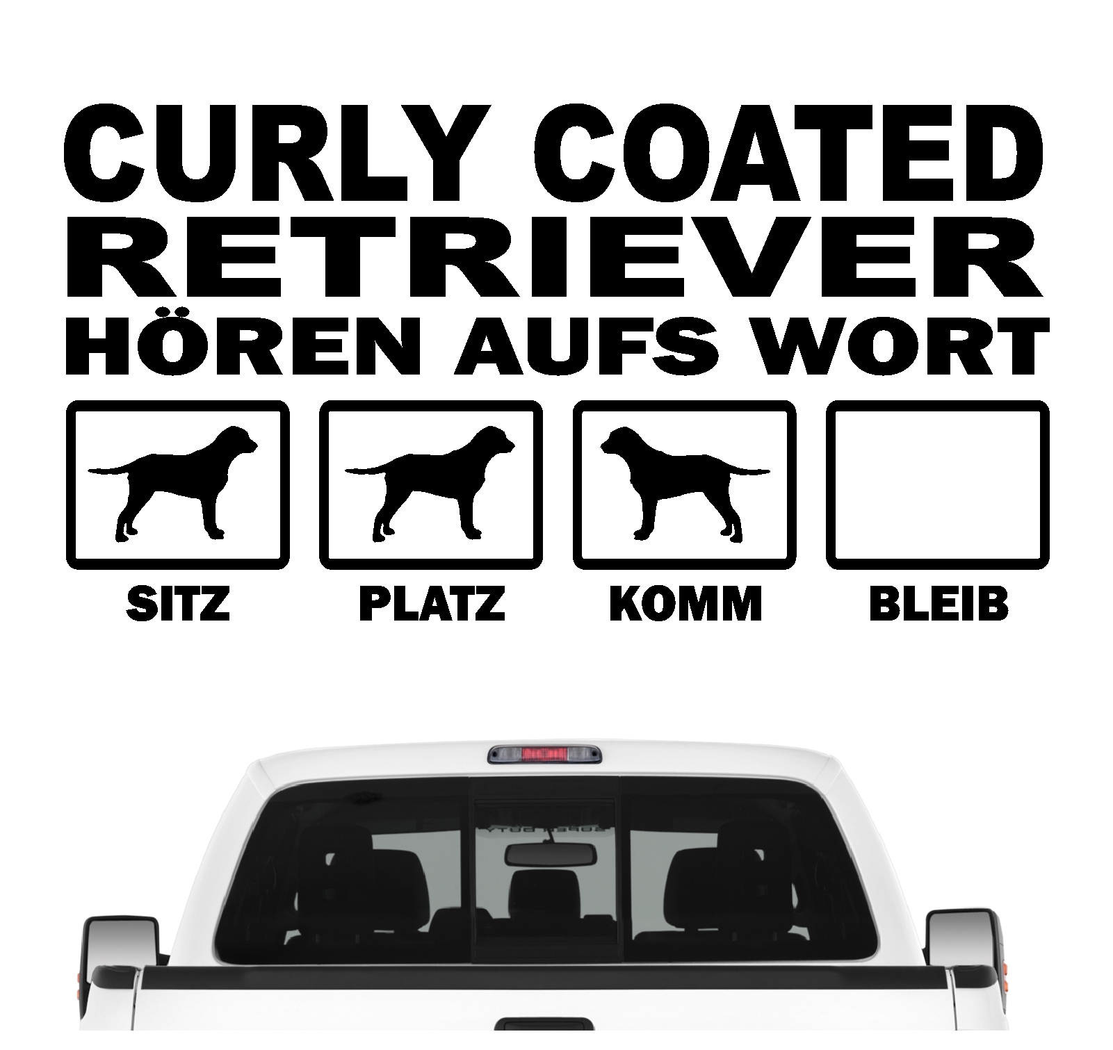Curly Coated Retriever CCR Dog  Hört aufs Wort Hunde Aufkleber Sticker Autoaufkleber