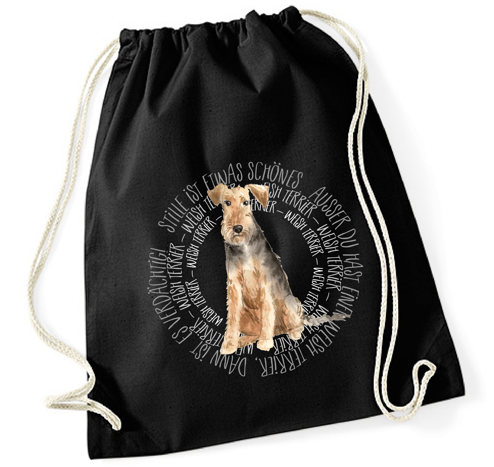 WELSH TERRIER TURNBEUTEL CIRCLE Watercolor by SIVIWONDER