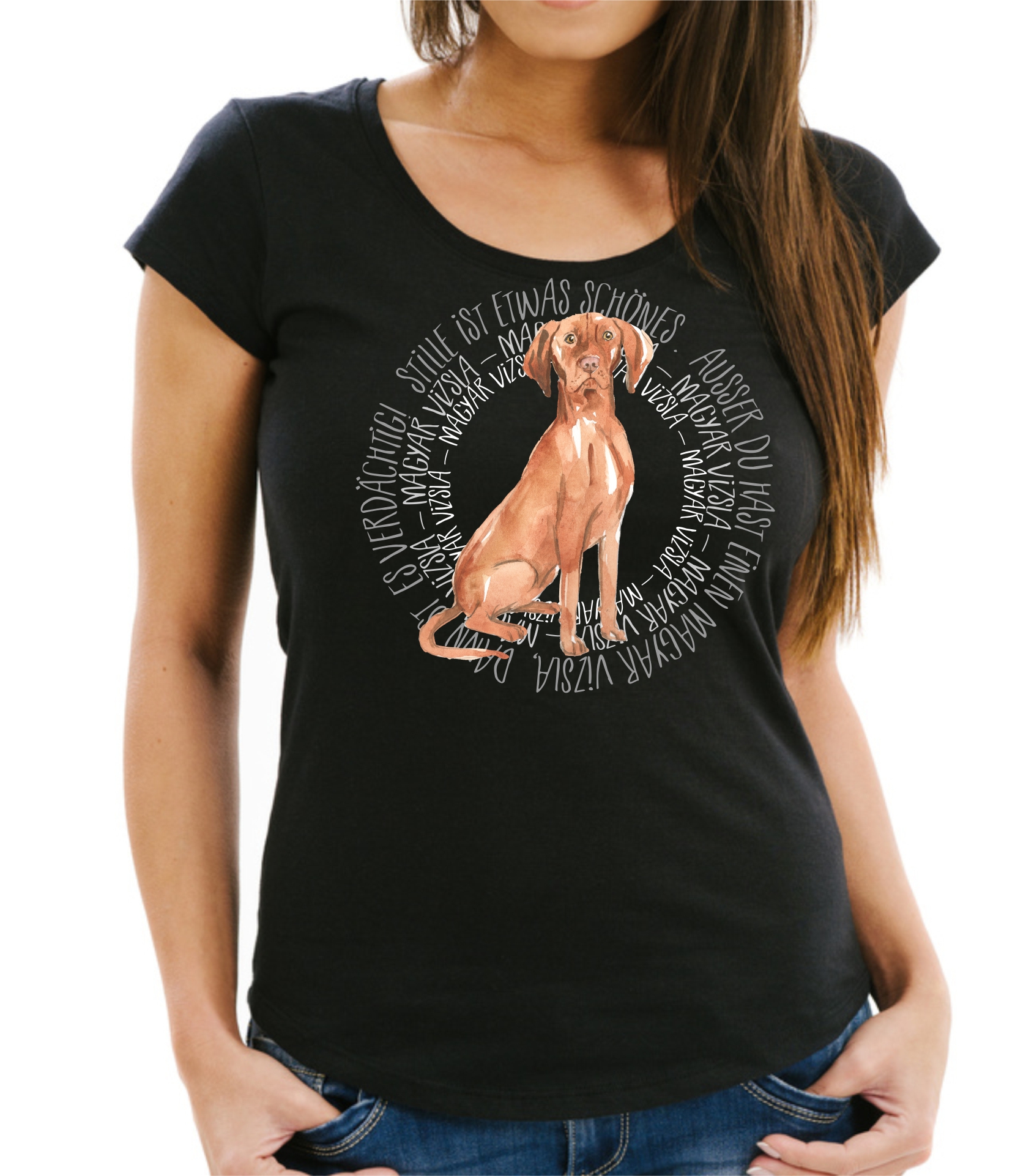 MAGYAR VIZSLA DAMEN T-SHIRT CIRCLE Watercolor by SIVIWONDER