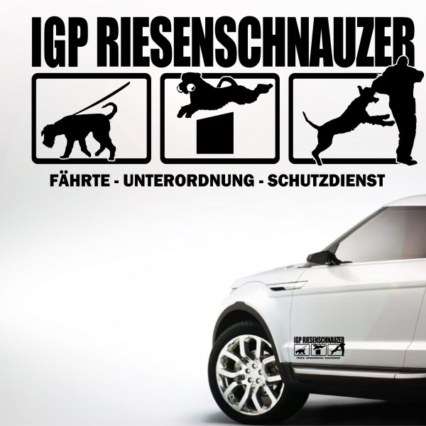 Aufkleber Hundemotiv Rasse IGP IPO Begleithund Prüfung Internationale Prüfungsordnung Gebrauchshudeprüfung Fährte Schutzdi