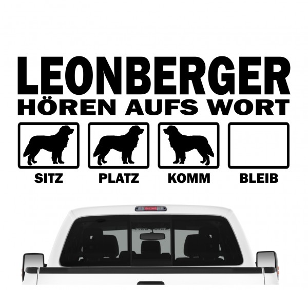Leonberger Leo Gentle Lion Hört aufs Wort Hunde Aufkleber Sticker Autoaufkleber Wandtattoo Tattoo