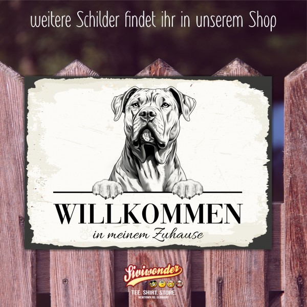 Hundeschild Willkommen Zuhause Cane Corso Schild Achtung Spruch