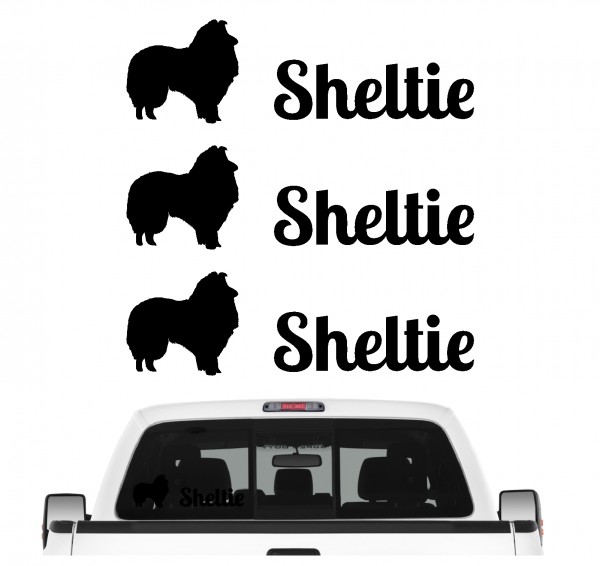 Sheltie Shetland Sheepdog Miniature Collie Dwarf Scotch Shepherd 3er Set AUTOAUFKLEBER Aufkleber Hunde Hundemotiv by SIVIWONDER