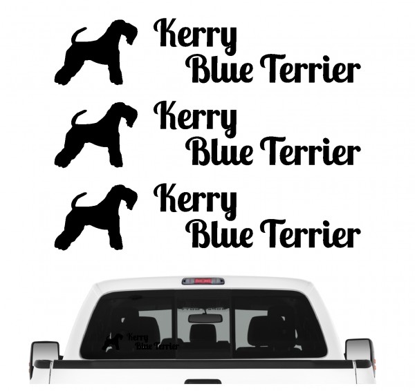 Kerry Blue Terrier Irish Dog 3er Set AUTOAUFKLEBER Aufkleber Hunde Hundemotiv by SIVIWONDER