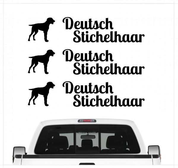 Deutsch Stichelhaar DS Vorstehhund Pointer Jagdhund Jäger Dog 3er Set AUTOAUFKLEBER Aufkleber Hunde Hundemotiv by SIVIWONDER