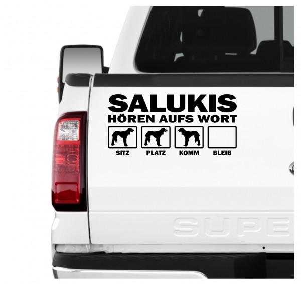 Saluki Tazi Windhund Hört aufs Wort Hunde Aufkleber Sticker Autoaufkleber Wandtattoo Tattoo