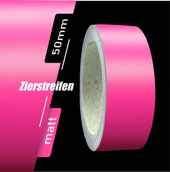 Zierstreifen Matt pink rosa 50mm in in 10 m Länge für Auto Boot Klebeband Dekorstreifen Tuningstreifen Autofolie Siviwonder
