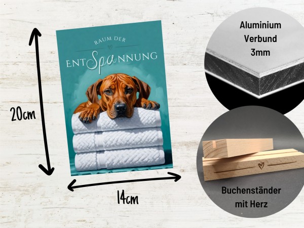 Hundeschild Deko Badezimmer Wellness Rhodesian Ridgeback Schild Spruch