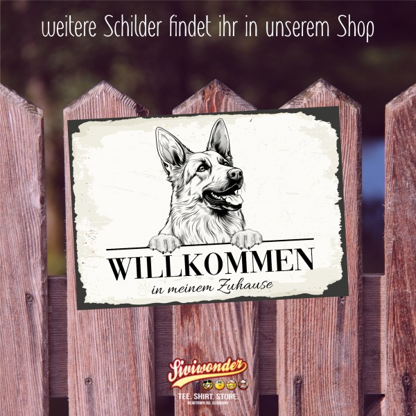 Hundeschild Willkommen Zuhause Deutscher Schäferhund Schild Achtung Spruch