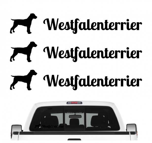 Westfalenterrier Westfalen Terrier Jagd Jagdterrier Dog 3er Set AUTOAUFKLEBER Aufkleber Hunde Hundemotiv by SIVIWONDER