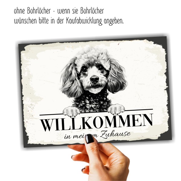 Hundeschild Willkommen Zuhause Zwergpudel Pudel Schild