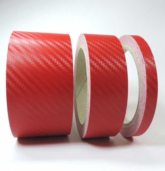 Zierstreifen rot red glanz carbon in in 10 m Länge für Auto Boot Klebeband Dekorstreifen Tuningstreifen Autofolie Siviwonder