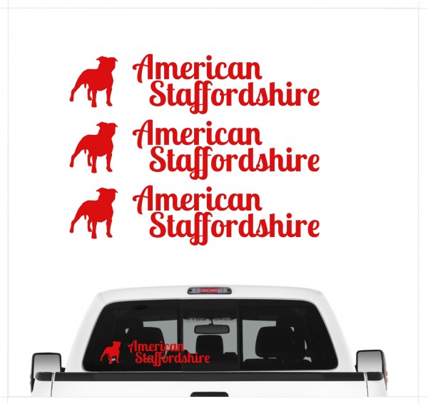 American Staffordshire Terrier USA AmStaff Pit Bull Terrier Dog 3er Set AUTOAUFKLEBER Aufkleber Hunde Hundemotiv by SIVIWONDER