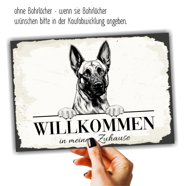 Hundeschild Willkommen Zuhause Malinois Schild