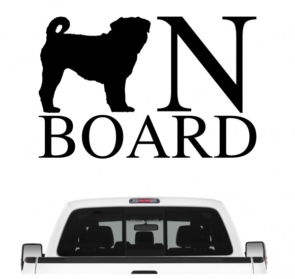 Mops Board Auto Aufkleber Hund Folie Wandtattoo Tattoo Sticker Pug Carlino Chinese Dutch Bulldog Mini Mastiff Carlin Doguillo