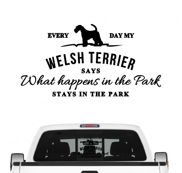 Welsh Terrier Vintage Hundeaufkleber Hundemotiv Auto Folie Welshi