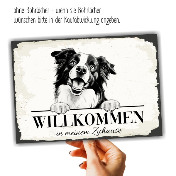 Hundeschild Willkommen Zuhause Border Collie Schild