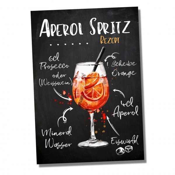 Aperol Spritz Rezept Schild für deinen Partykeller Türschild Warnschild Privatgrundstück lustiges Spaß Schild happy Design by Siviwonder