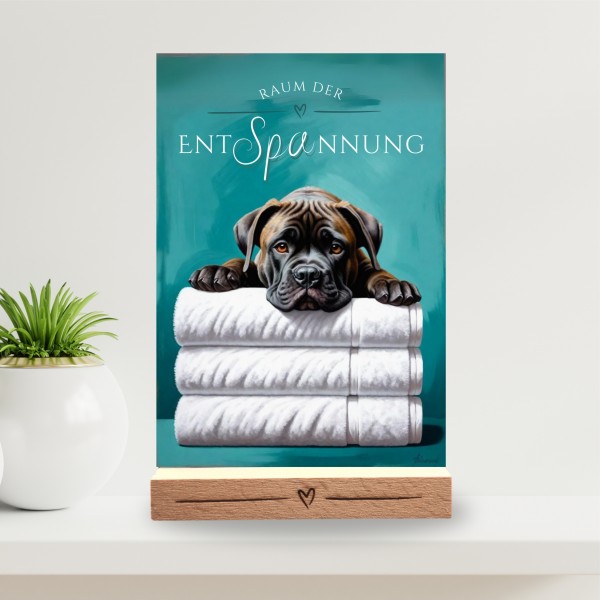 Hundeschild Deko Badezimmer Wellness Cane Corso Schild Spruch