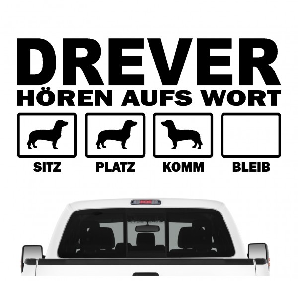 Drever Laufhund Jaghund Jagd Hört aufs Wort Hunde Aufkleber Sticker Autoaufkleber