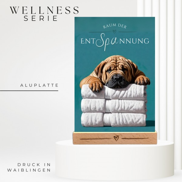 Hundeschild Deko Badezimmer Wellness Shar Pei Faltenhundd Schild Spruch