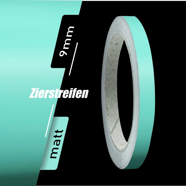 Zierstreifen Matt mint mintgrün minze minz grün 9mm in in 10 m Länge für Auto Boot Klebeband Dekorstreifen Tuningstreifen Autofolie Siviwonder