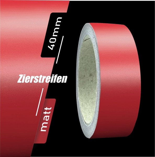 Zierstreifen Matt dunkelrot rot dunkel 40mm in in 10 m Länge für Auto Boot Klebeband Dekorstreifen Tuningstreifen Autofolie Siviwonder