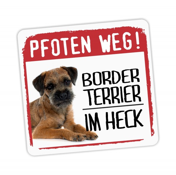 Border Terrier Dog Pfoten weg Aufkleber Digitaldruck Motiv by SIVIWONDER