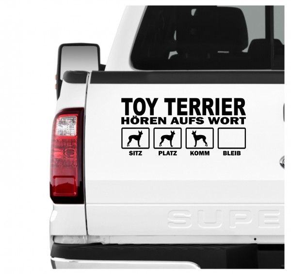 Toy Terrier Manchester English Hört aufs Wort Hunde Aufkleber Sticker Autoaufkleber Wandtattoo Tattoo