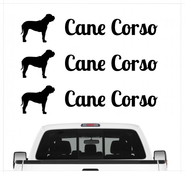 Cane Corso Italiano Cane Corz Italien Dog 3er Set AUTOAUFKLEBER Aufkleber Hunde Hundemotiv by SIVIWONDER