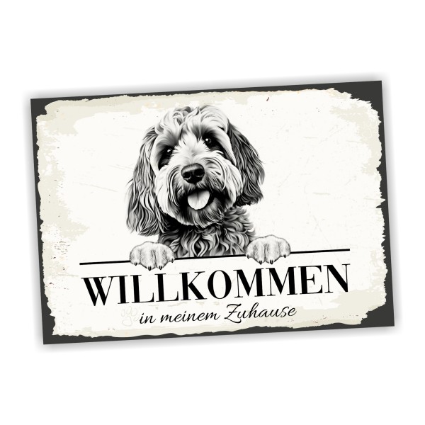 Hundeschild Willkommen Zuhause Cockapoo Schild Achtung Spruch
