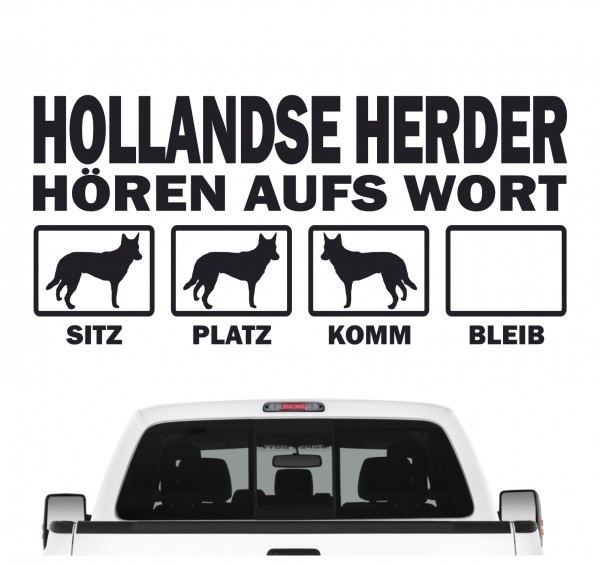 Hollandse Herder Herdershond Holländischer Schäferhund Hört aufs Wort Hunde Aufkleber Sticker Autoaufkleber Wandtattoo Tattoo