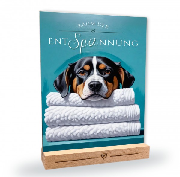 Hundeschild Deko Badezimmer Wellness Großer Schweizer Sennenhund Schild Spruch