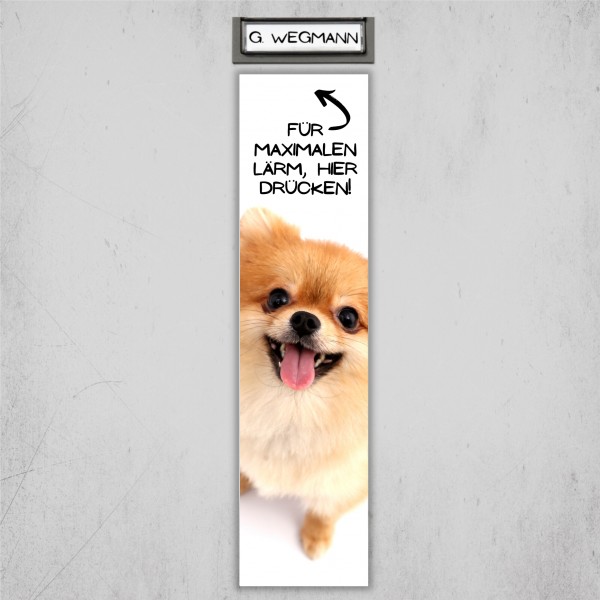 Pomeranian Pom Zwergspitz Zwers Pompom Deutsche Spitze Dog Türschild Warnschild Hundeschild Schildr happy Design by Siviwonder