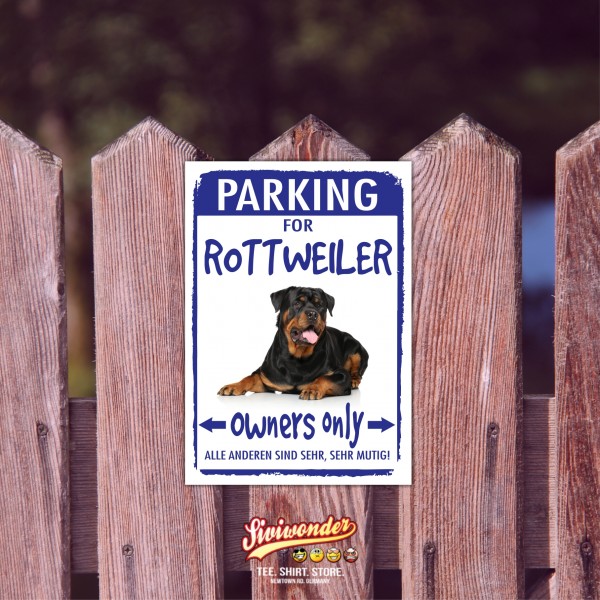 Rottweiler Rottie Rott Parking Schild Achtung Spruch Warnschild Türschild Fun