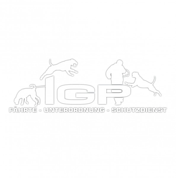 Aufkleber Hundemotiv Rasse IGP IPO Begleithund Prüfung Internationale Prüfungsordnung Gebrauchshudeprüfung Fährte Schutzdienst U