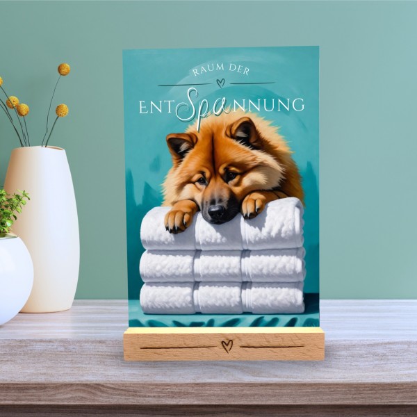Hundeschild Deko Badezimmer Wellness Eurasier Eurasian Spitz Schild Spruch