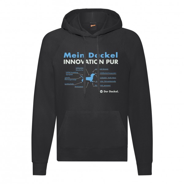 Dackel Sweatshirt Innovation Hoodie Hundemotiv Teckel Dachshund Wiener Dog Schwarz