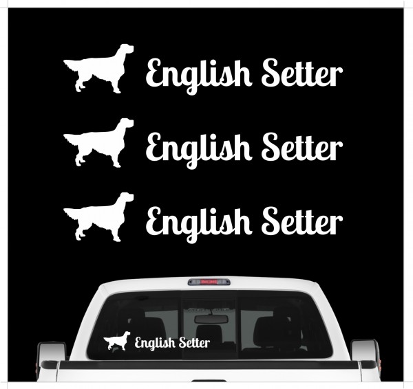 English Setter Lawerack Laverack Llewellin Dog 3er Set AUTOAUFKLEBER Aufkleber Hunde Hundemotiv by SIVIWONDER