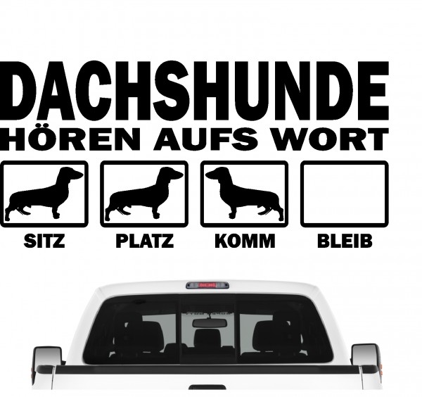Dackel Teckel Dachshund Wiener Dog Hört aufs Wort Hunde Aufkleber Sticker Autoaufkleber