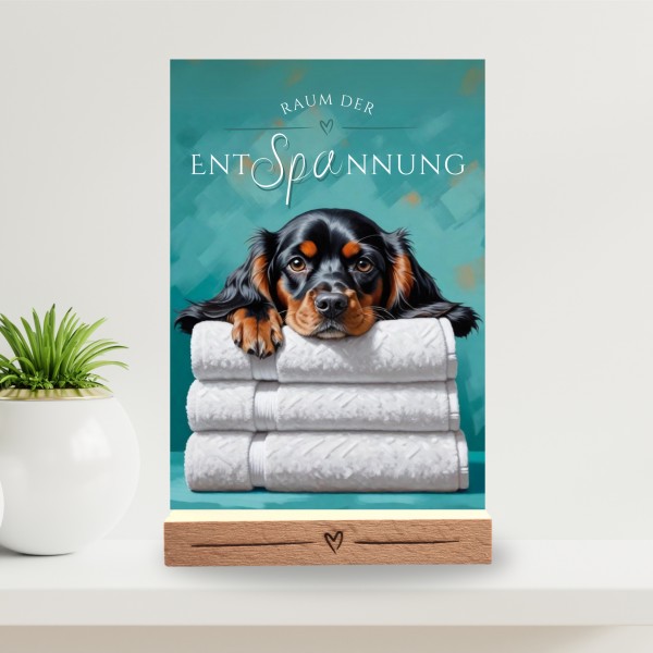 Hundeschild Deko Badezimmer Wellness Cocker Spaniel Schild Spruch