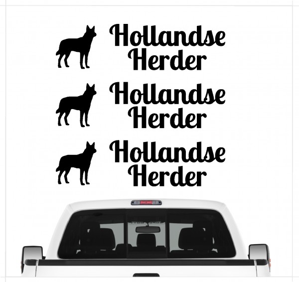 Hollandse Herder Herdershond Holländischer Schäferhund Dog 3er Set AUTOAUFKLEBER Aufkleber Hunde Hundemotiv by SIVIWONDER
