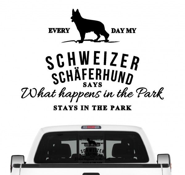 Schweizer Schäferhund Vintage Hundeaufkleber Hundemotiv Auto Folie Berger Blanc