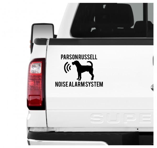 Parson Russell Noise Alarmsystem Auto Aufkleber Hund Folie Wandtattoo Tattoo Sticker Terrier PRT Jack Russel