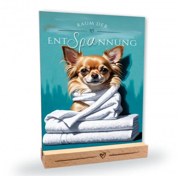 Hundeschild Deko Badezimmer Wellness Chihuahua Chi Schild Spruch