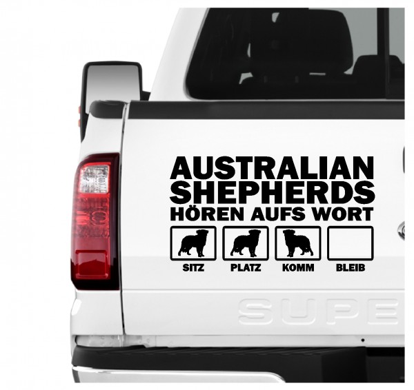 Australian Shepherd Aussie Australischer Schäferhund blue merle Dog Hört aufs Wort Hunde Aufkleber Sticker Autoaufkleber