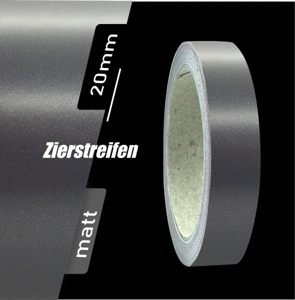 Zierstreifen Matt anthrazit metallic 20mm in in 10 m Länge für Auto Boot Klebeband Dekorstreifen Tuningstreifen Autofolie Siviwonder