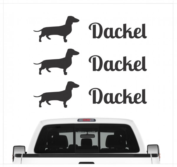 Dackel Teckel Dachshund Dog 3er Set AUTOAUFKLEBER Aufkleber Hunde Hundemotiv by SIVIWONDER